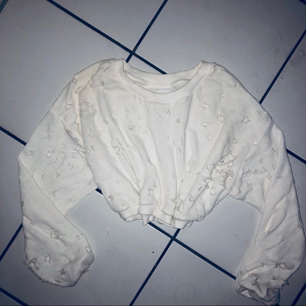 Ripped crop sweater